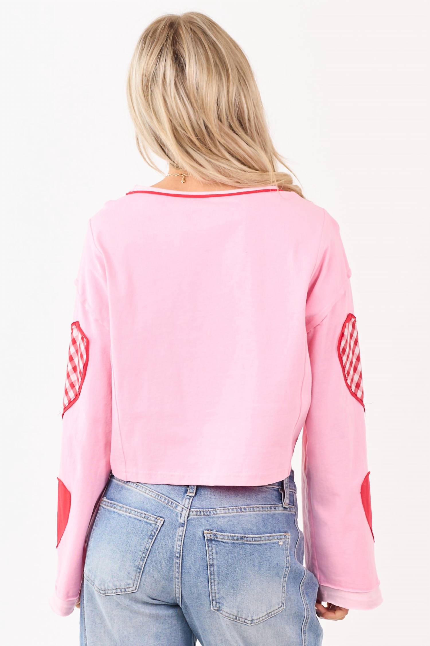 Day + Moon - Valentine Heart Patchwork Knit Top