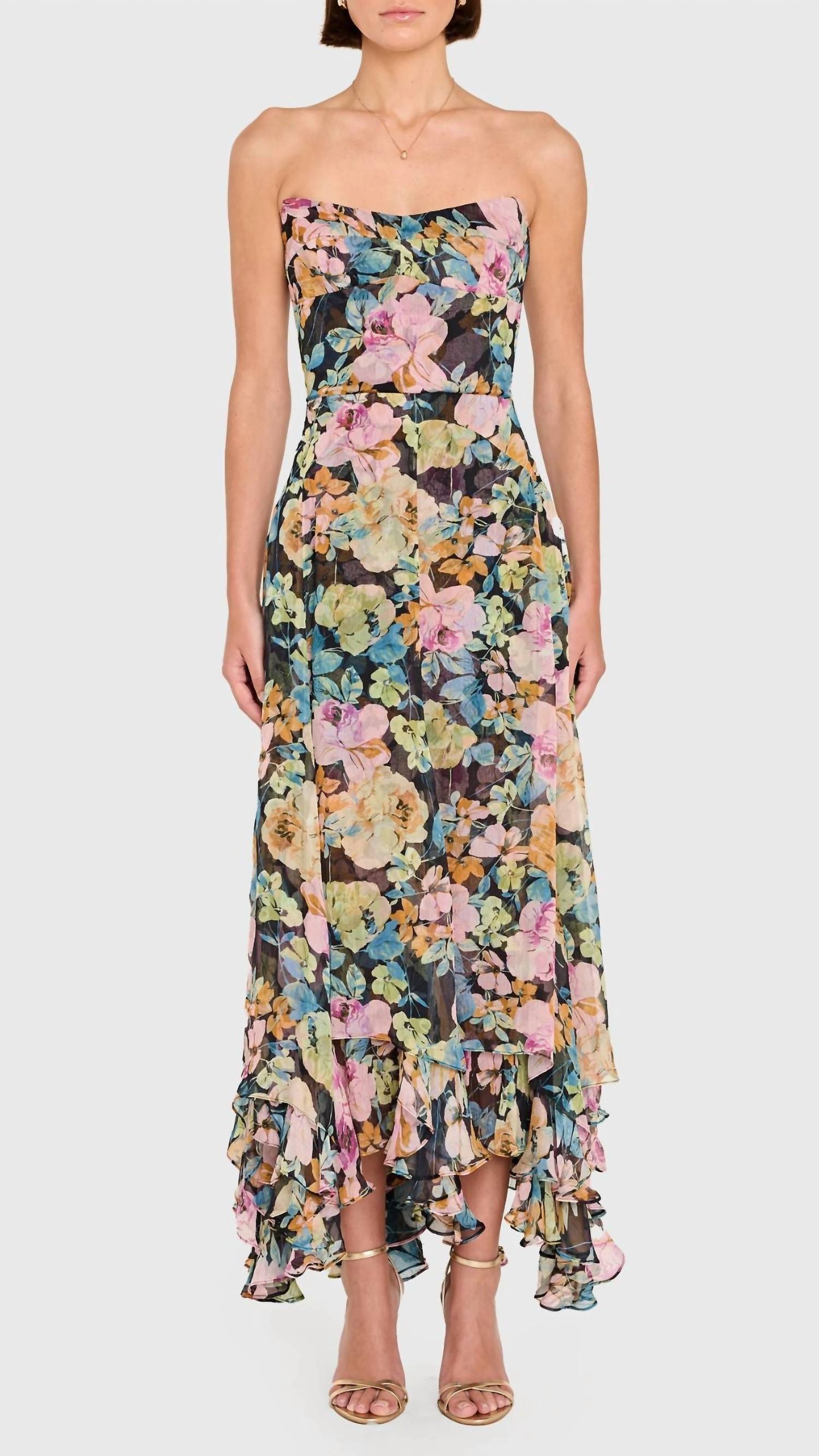 Amanda Uprichard Monterey Floral Dress in lisboa print - women's dress