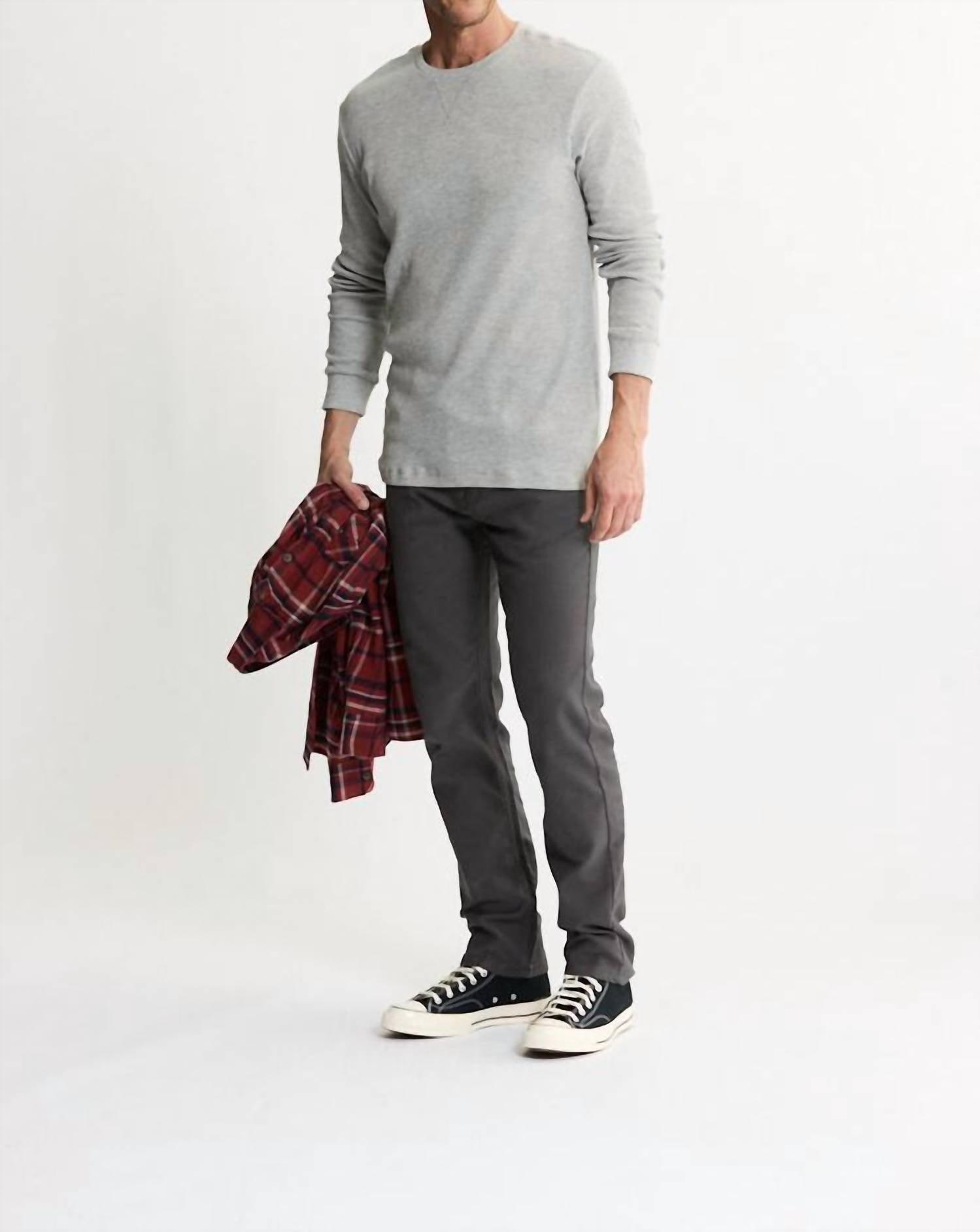 JACHS NEW YORK Brawny Flannel Shirt & Thermal Long Sleeve Tee - 2-pack in red brawny flannel - men's long sleeve top - view 4