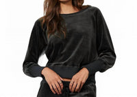 bobi Puff Raglan Pullover in black - women's top