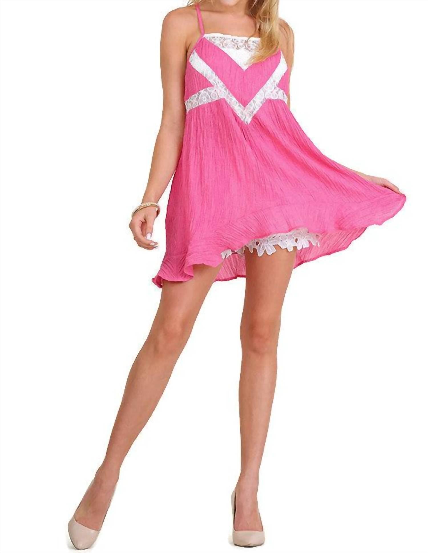 Umgee - Ruffle & Lace Sleeveless Tunic