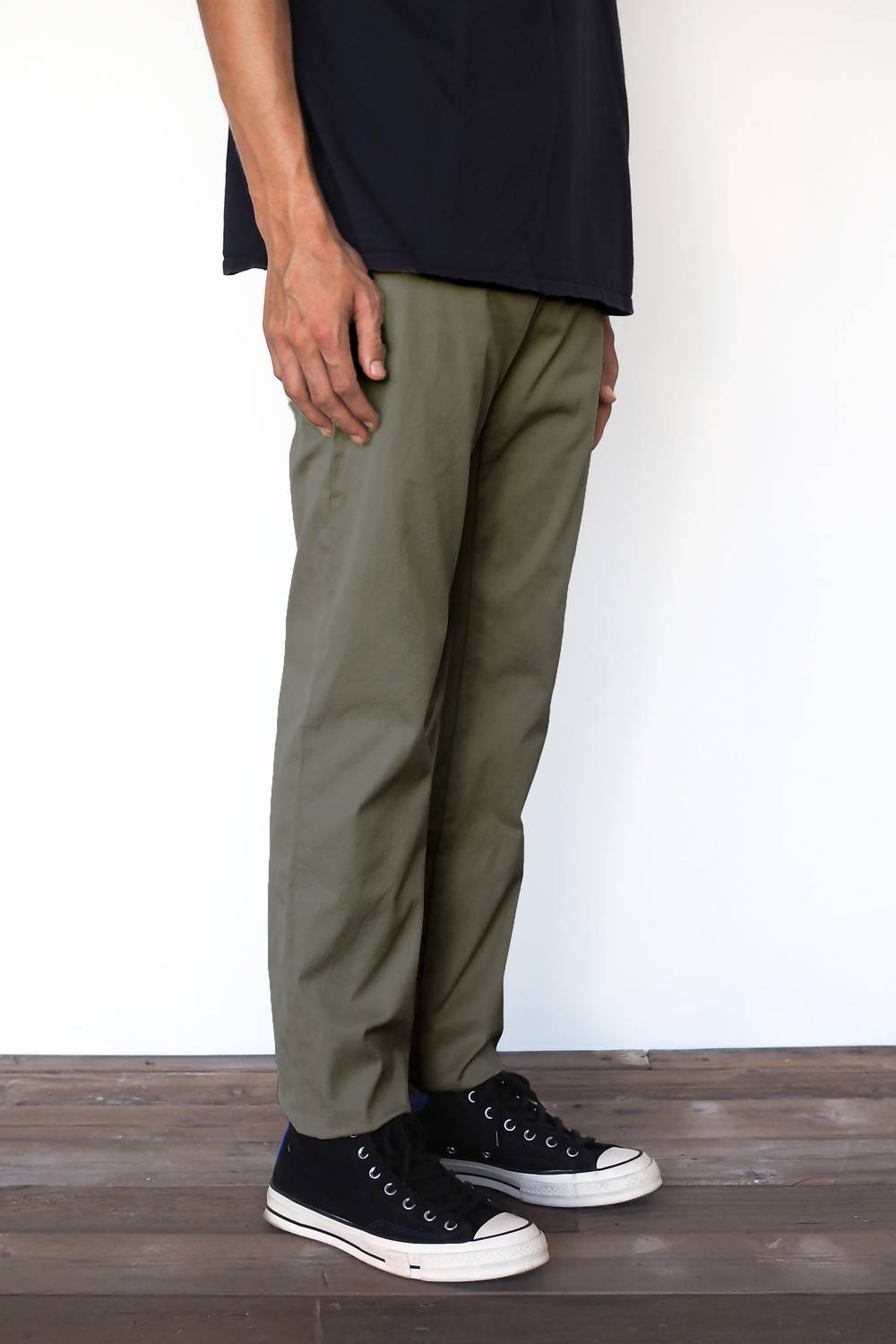 Monadic Slim Taper Stretch Chino Pants - men's pants - detail view