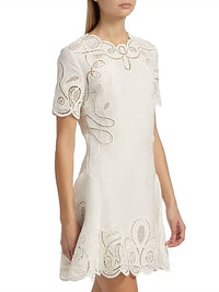 Simkhai - Morrigan Embroidered Short-sleeve Mini Dress