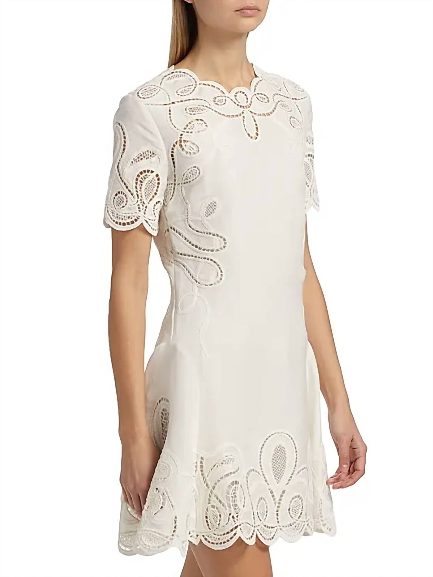 Simkhai - Morrigan Embroidered Short-sleeve Mini Dress