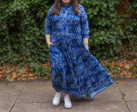 Swuun - Patchwork Long Sleeve Maxi Dress - Plus