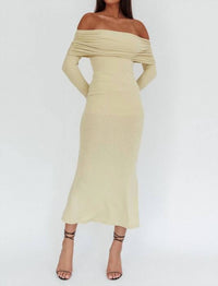 One and Only Collective Elizabeth Dress in beige - women's dress