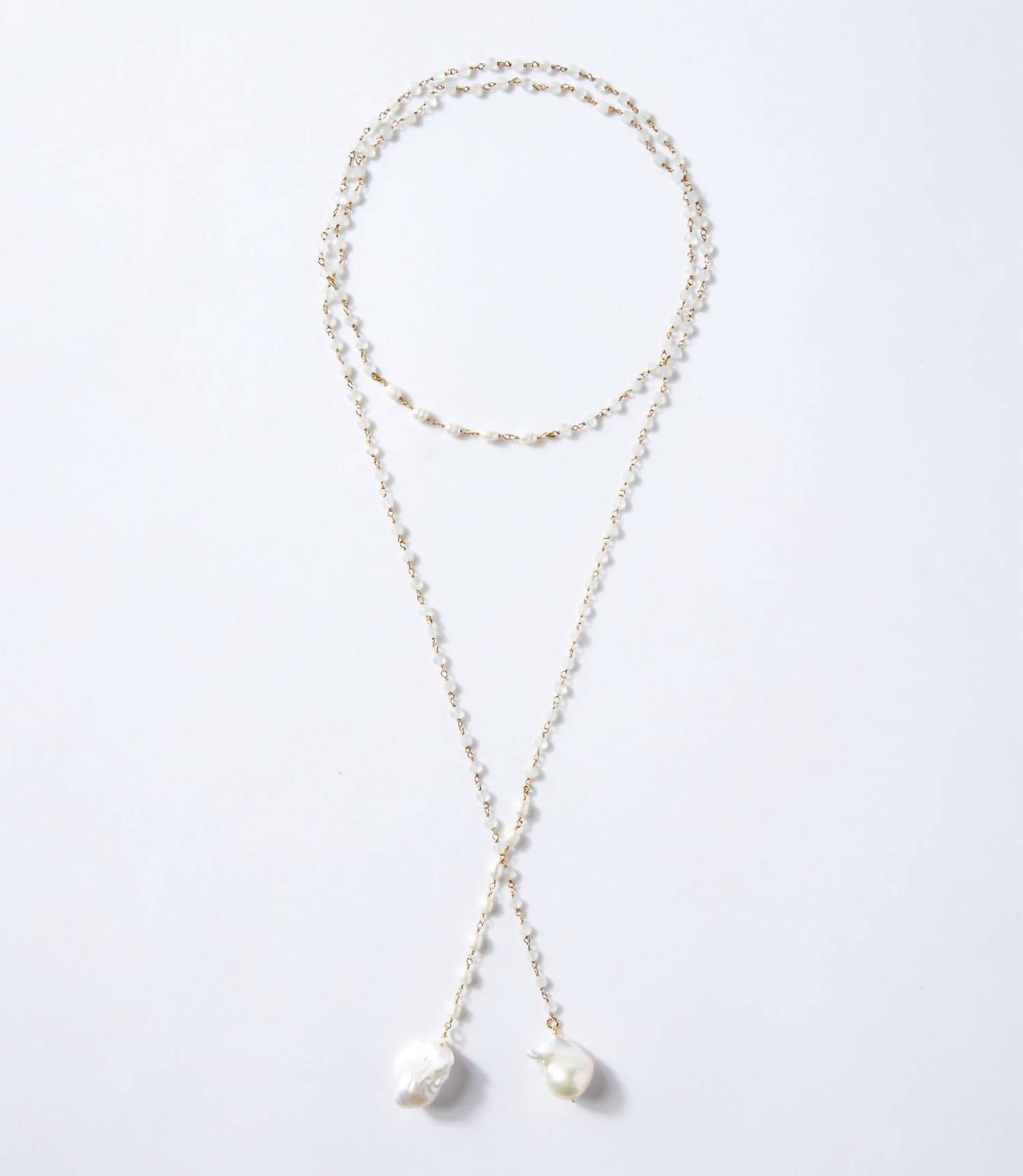 Native Gem - Women's Pearl And Moonstone Necklace