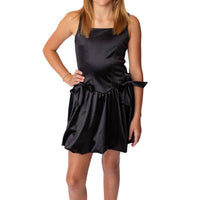 flowers by zoe Satin Bubble Dress With Bows in black - kids' dress
