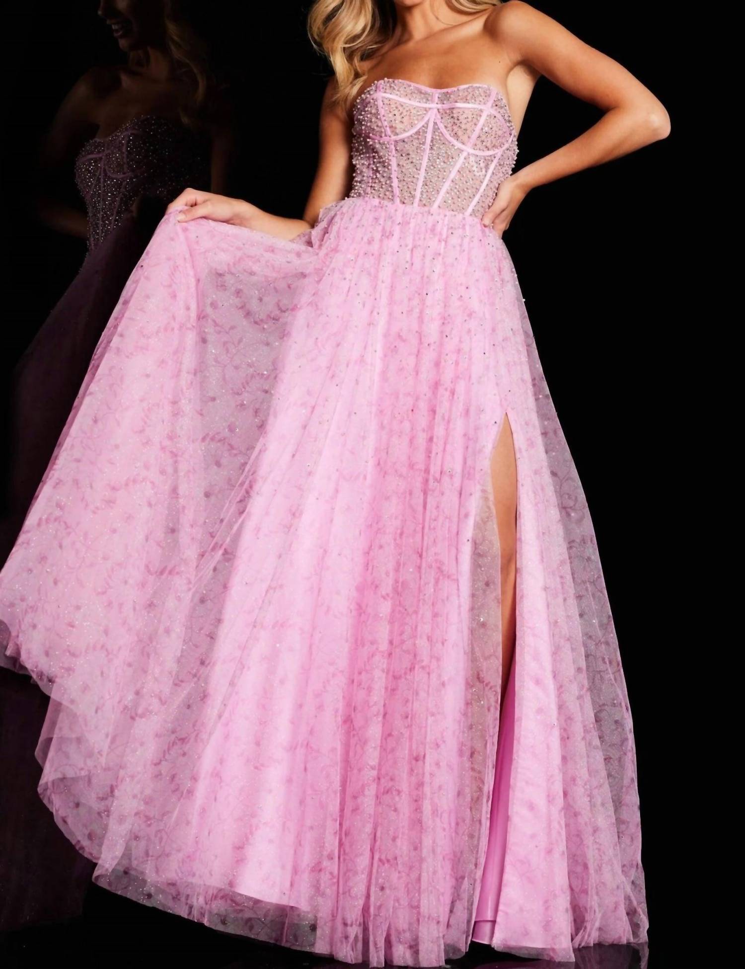 Jovani - Sweetheart Neckline Beaded Prom Dress