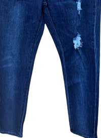 umgee Women's Distressed Skinny Jeans in dark blue - women's jeans - alternate view