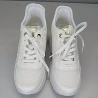 MICHAEL KORS Women's Mush Mesh Cushion Logo Comfort Sneakers in white gold - women's sneaker - detail view
