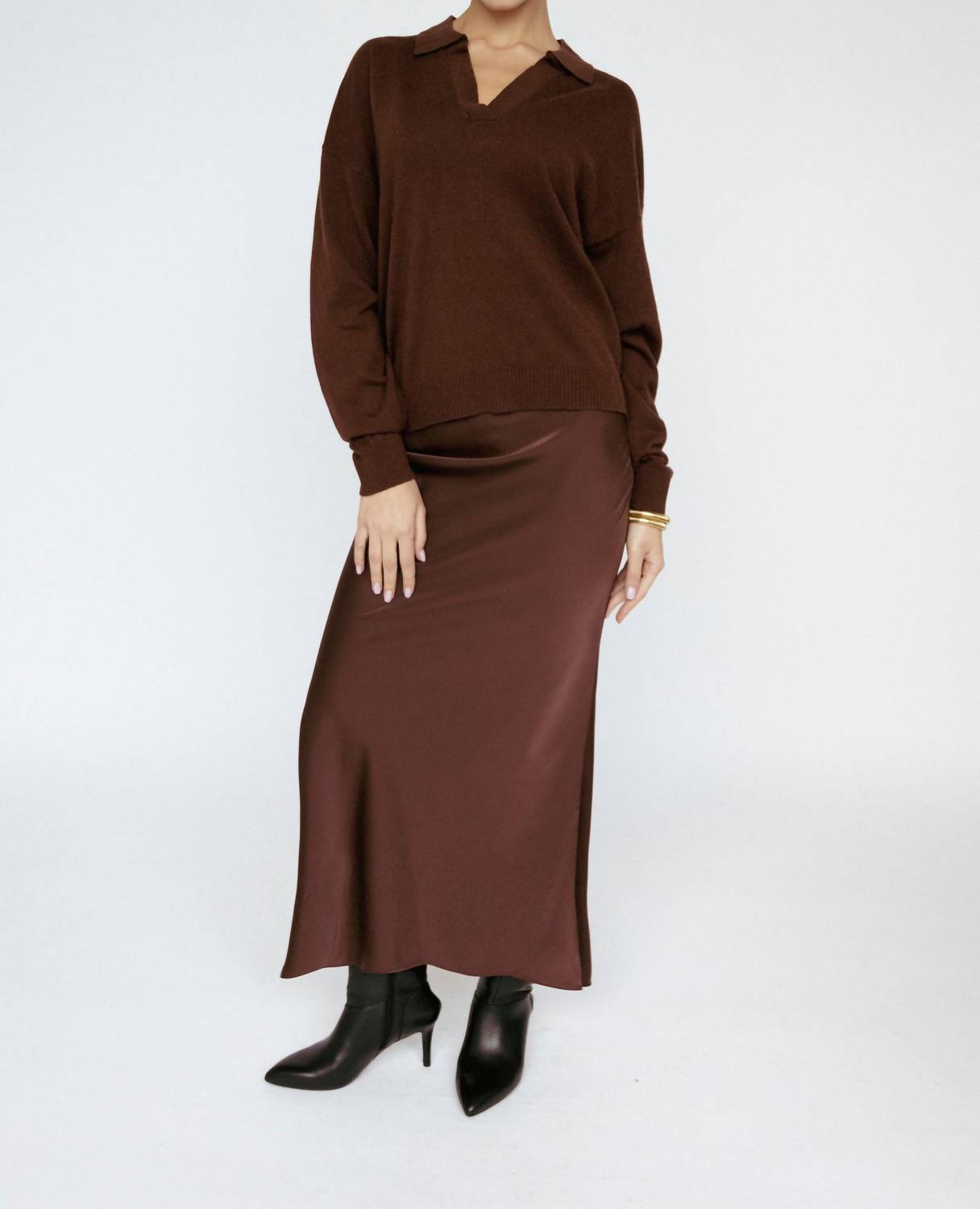 Amanda Maria - Butter Satin Bias Cut Skirt
