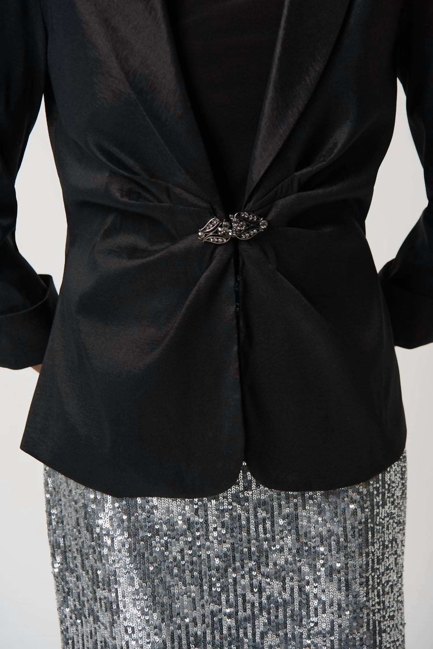 Joseph Ribkoff - Taffeta Fitted Blazer w/ Shawl Collar