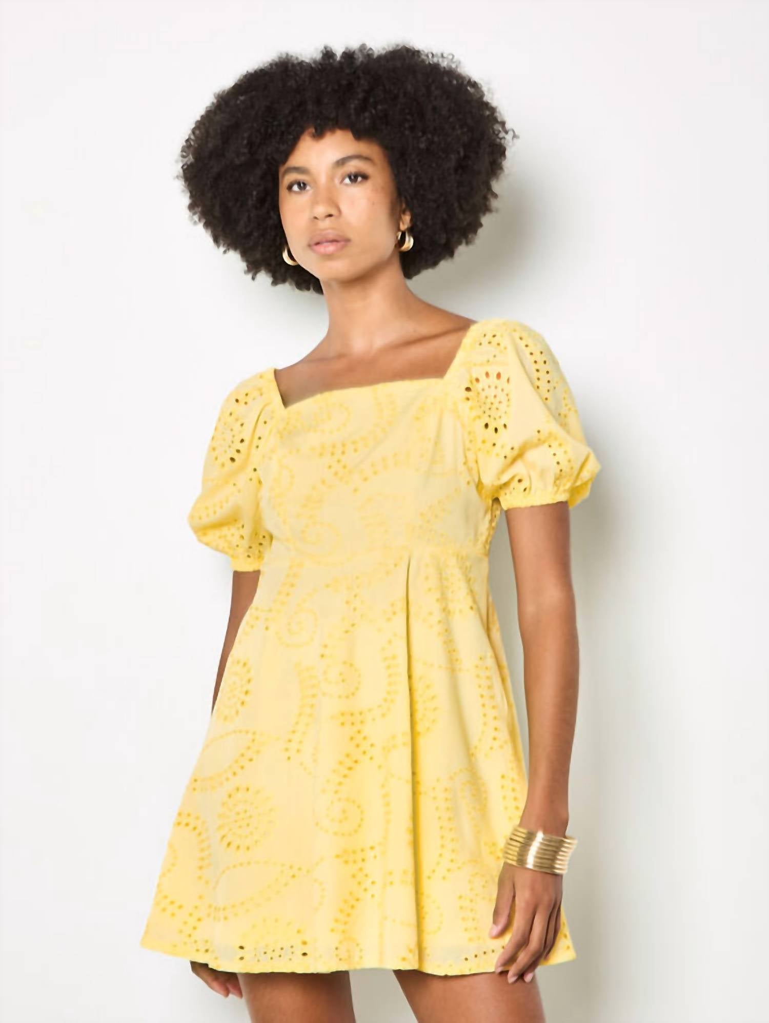 Apricot - Broderie Tie Back Mini Dress