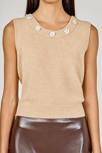 Endless Rose - Floral Button Knit Vest