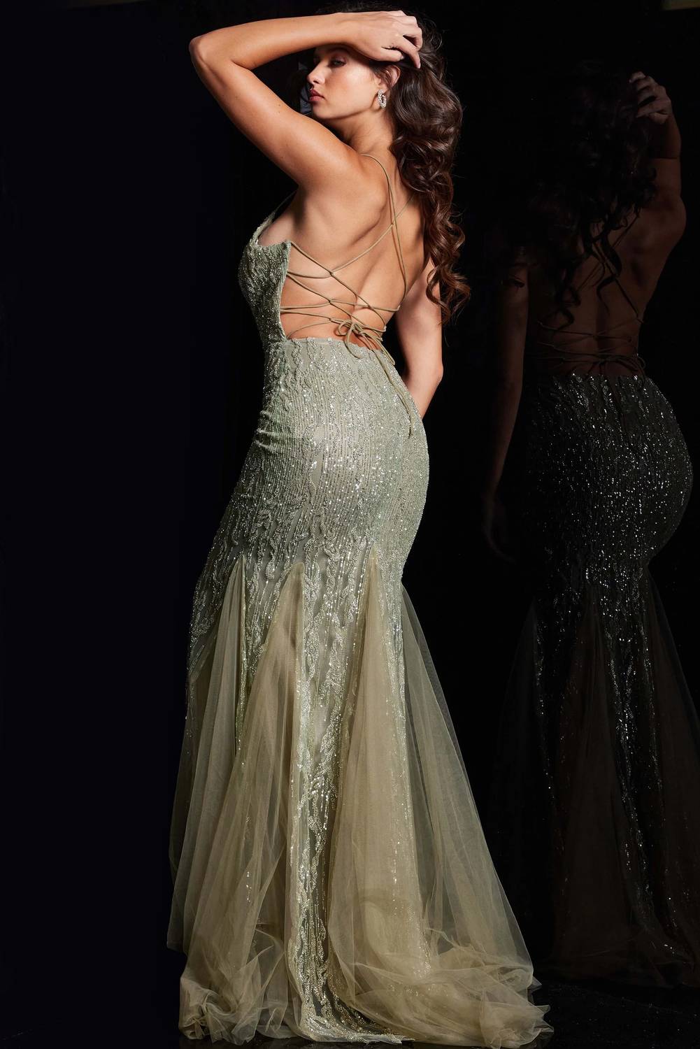 Jovani - Long Formal Sequin Mermaid Prom Dress