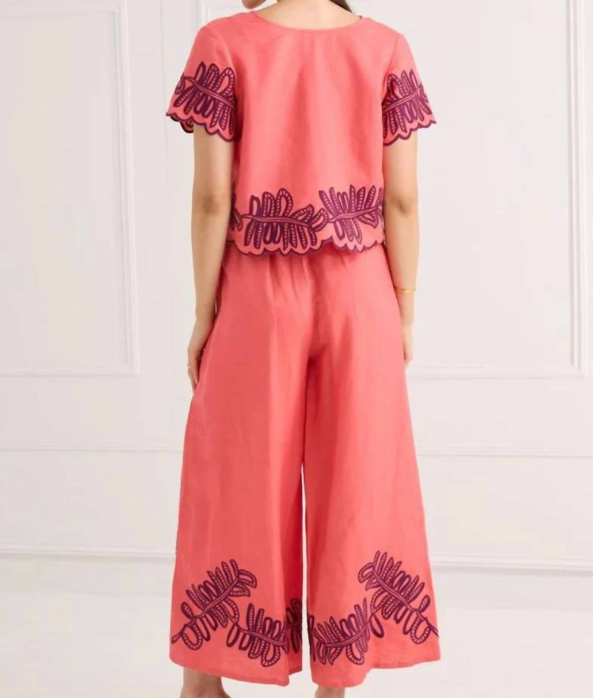 Alivia - Palm Embroidered Pants