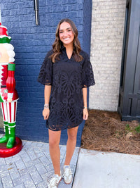 Jade - Lace High Neck Tunic Dress