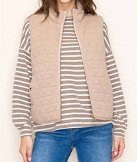 Staccato - Quilted Polar Collar Zip Up Padded Vest