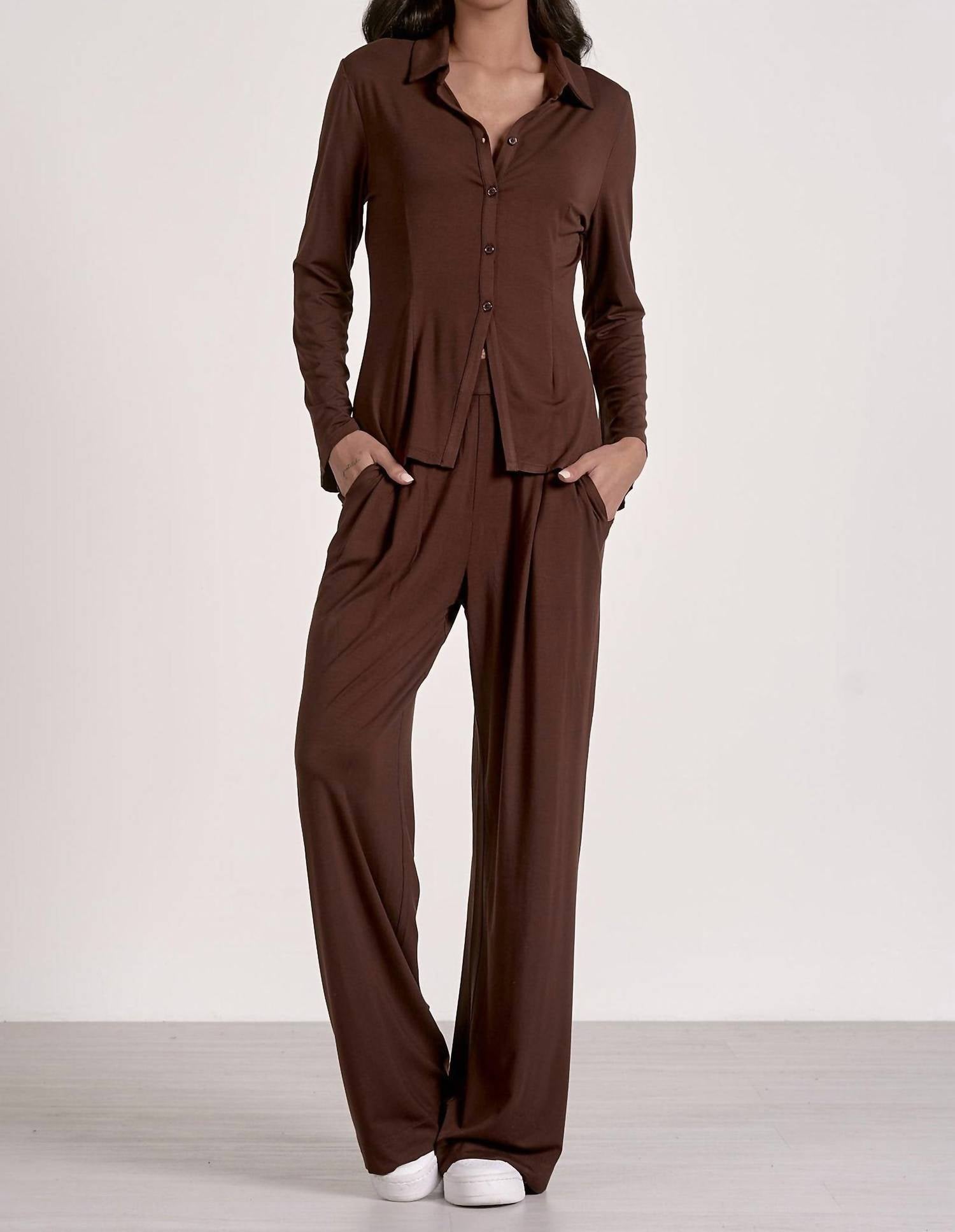 ELAN Lounge Pants in brown - women's pants - view 4