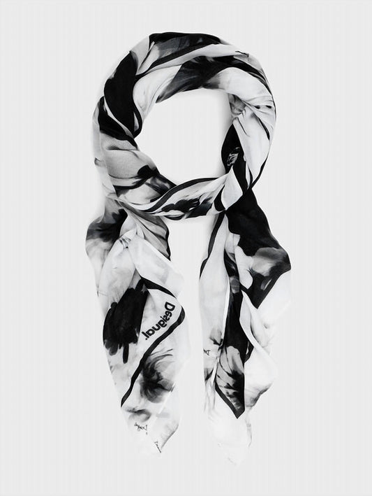 Desigual - FLORAL DENIM FOULARD SCARF