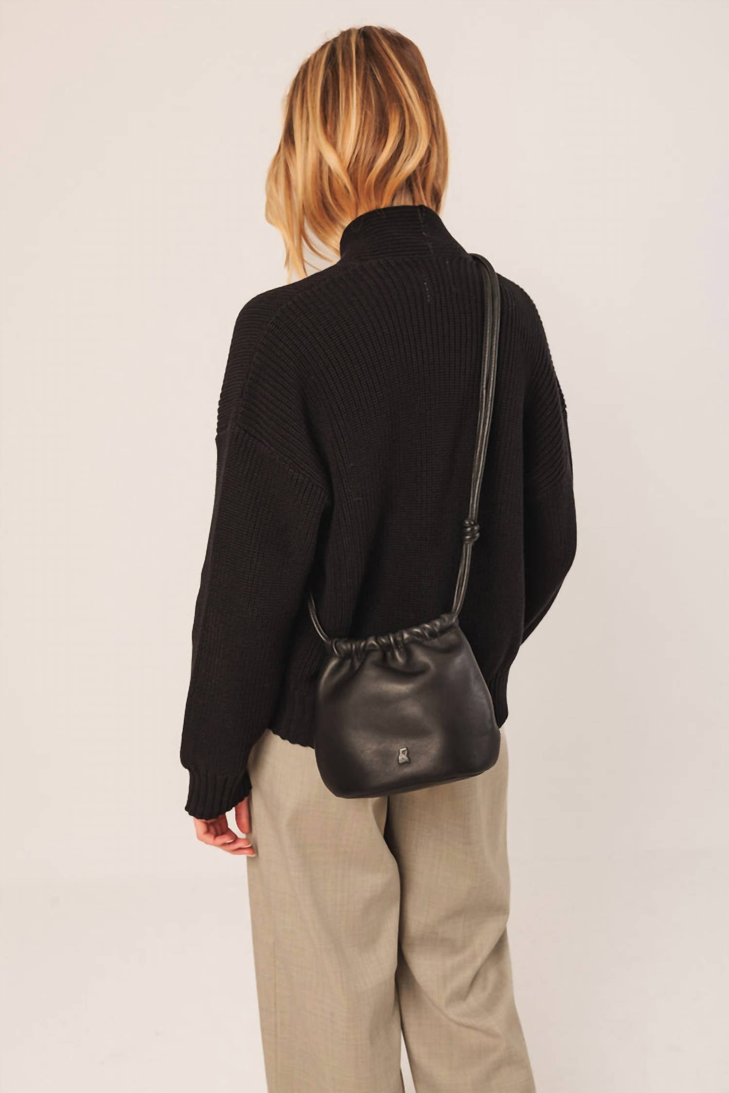 Indi & Cold - Women's Gathered Leather Bag