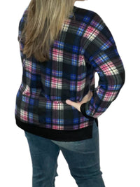 Honeyme - Colorful Plaid Weekender Tee