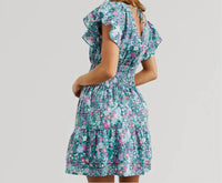 Rails Kimora Mini Dress in navy leilani floral - women's dress - detail view