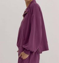 Entro - Women's Ribbed Zip Up Collared Sweater