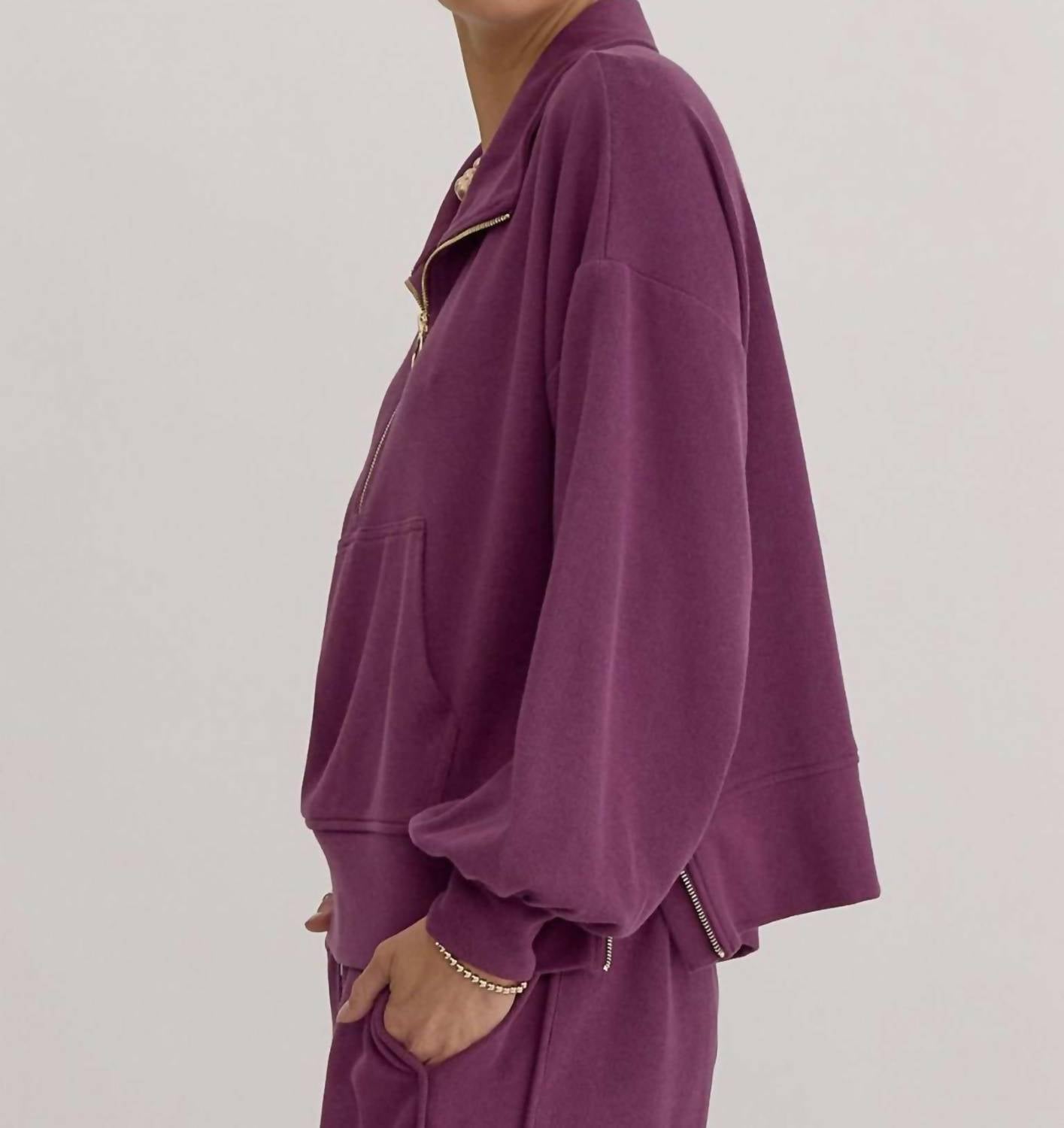 Entro - Women's Ribbed Zip Up Collared Sweater