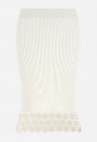 Ganni - Women's Fine cotton rib crochet skirt