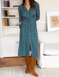 EMERSON FRY May Button Front Dress in marguerite daisy forest - women's dress