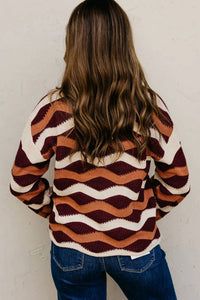She + Sky - Wavy Stripe Sweater