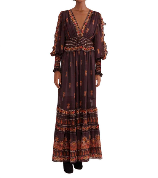 Farm Rio - Paisley Bloom Long Sleeve Maxi Dress