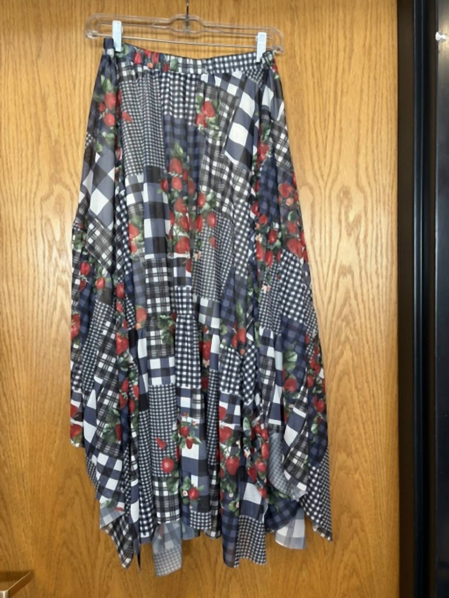 Easel - Women's Patchwork Tiered Maxi Skirt