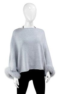Mitchie's Matchings Women's Knit Poncho in grey - women's sweater