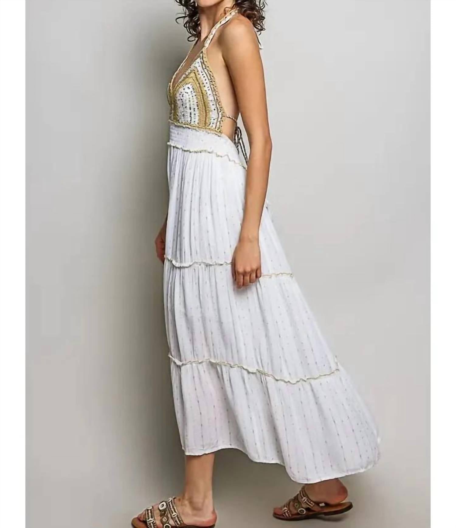 Pol - Women's Grecian Goddess Maxi Dress