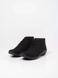 Wolky Women's Mary Ankle-high Lace-up Boot in black - women's shoe - detail view