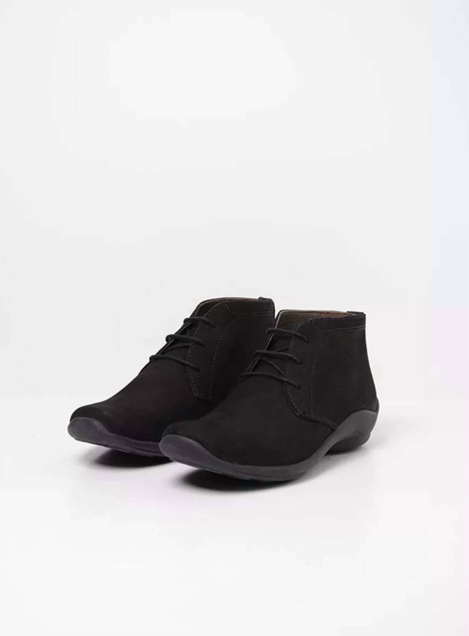 Wolky Women's Mary Ankle-high Lace-up Boot in black - women's shoe - detail view