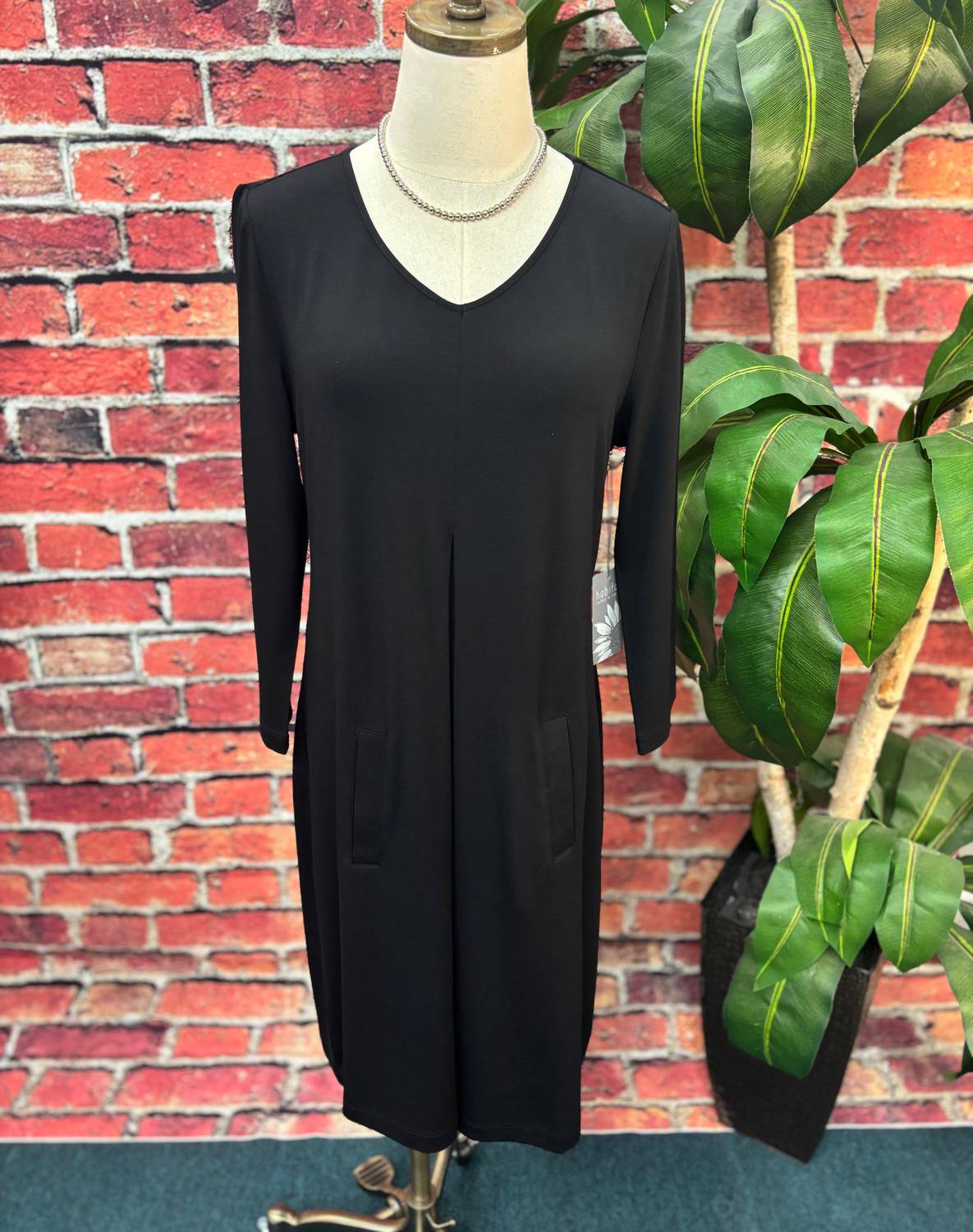 habitat Women's Core Travel Wrinkle-free Midi Dress in black - women's dress