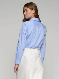 Vilagallo - Floral Embroidery Classic Cut Shirt
