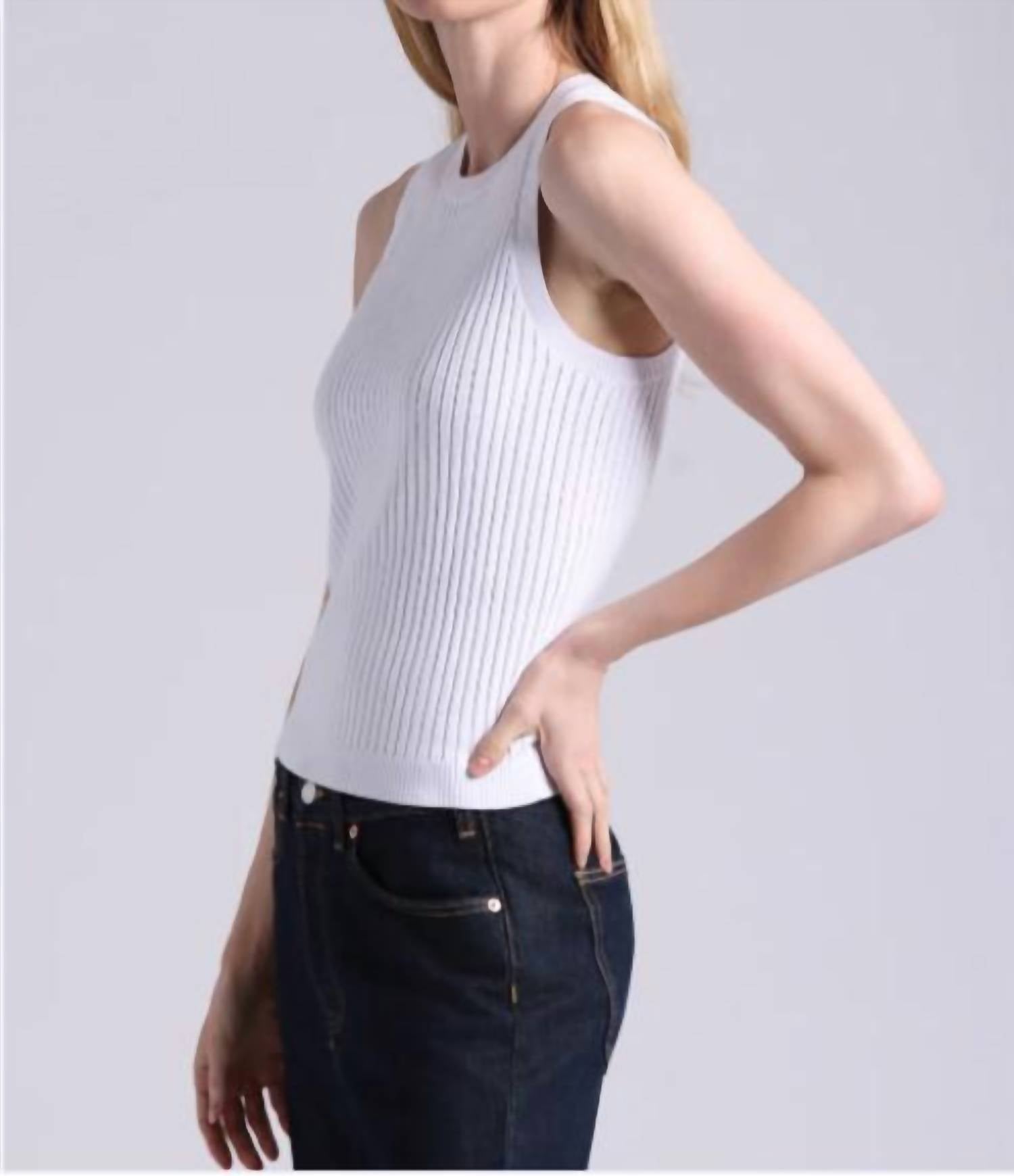 Minnie Rose - Viscose Ribbed Pointelle Tank