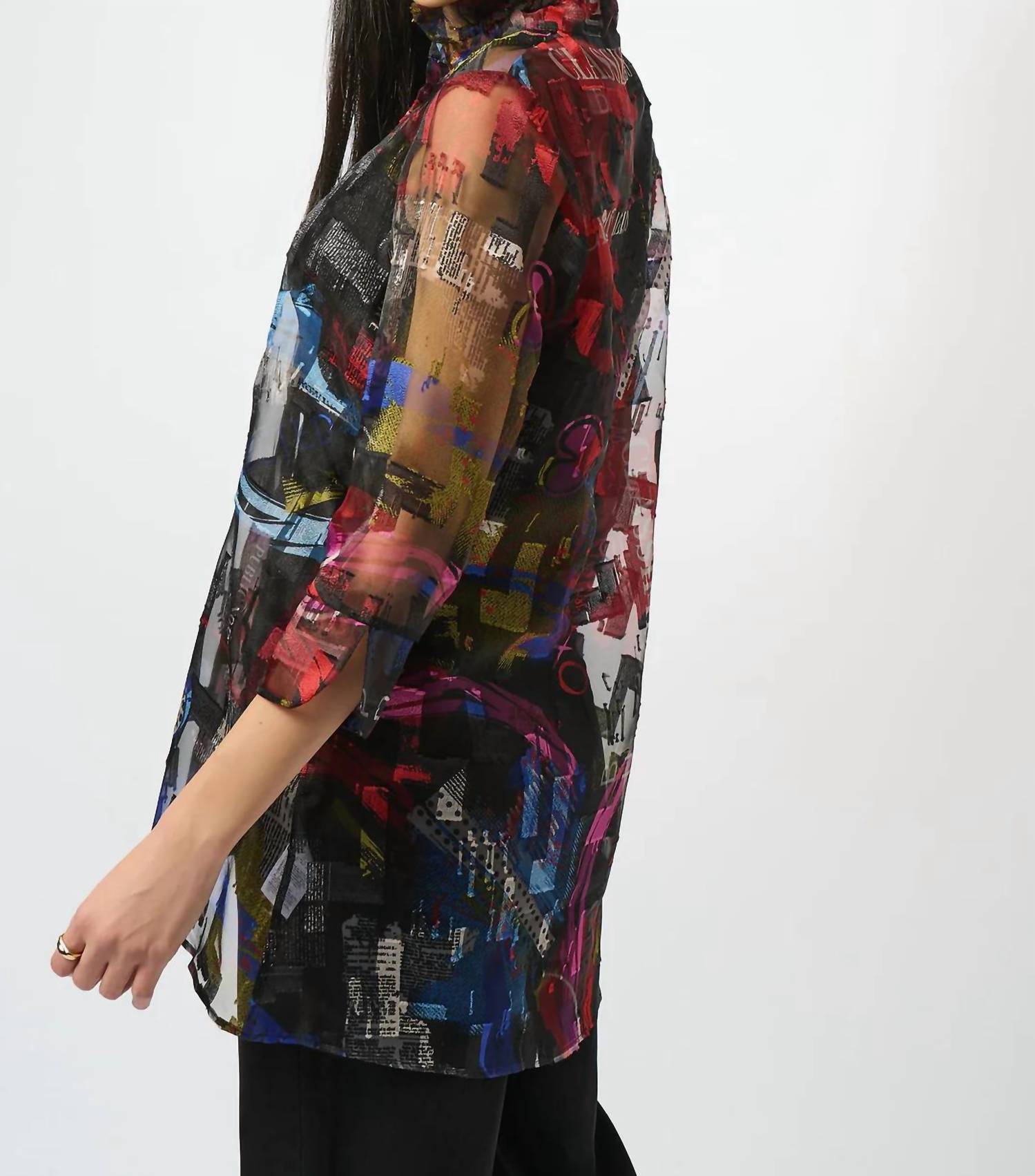 Joseph Ribkoff - Mock Collar 3/4 Sleeves Blouse