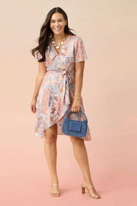 Coco + Carmen - Aria Flutter-Sleeve Dress with Tie