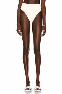 Haight Ribbed High Leg Hotpants Bikini Bottom in white clay - women's swimwear - view 4