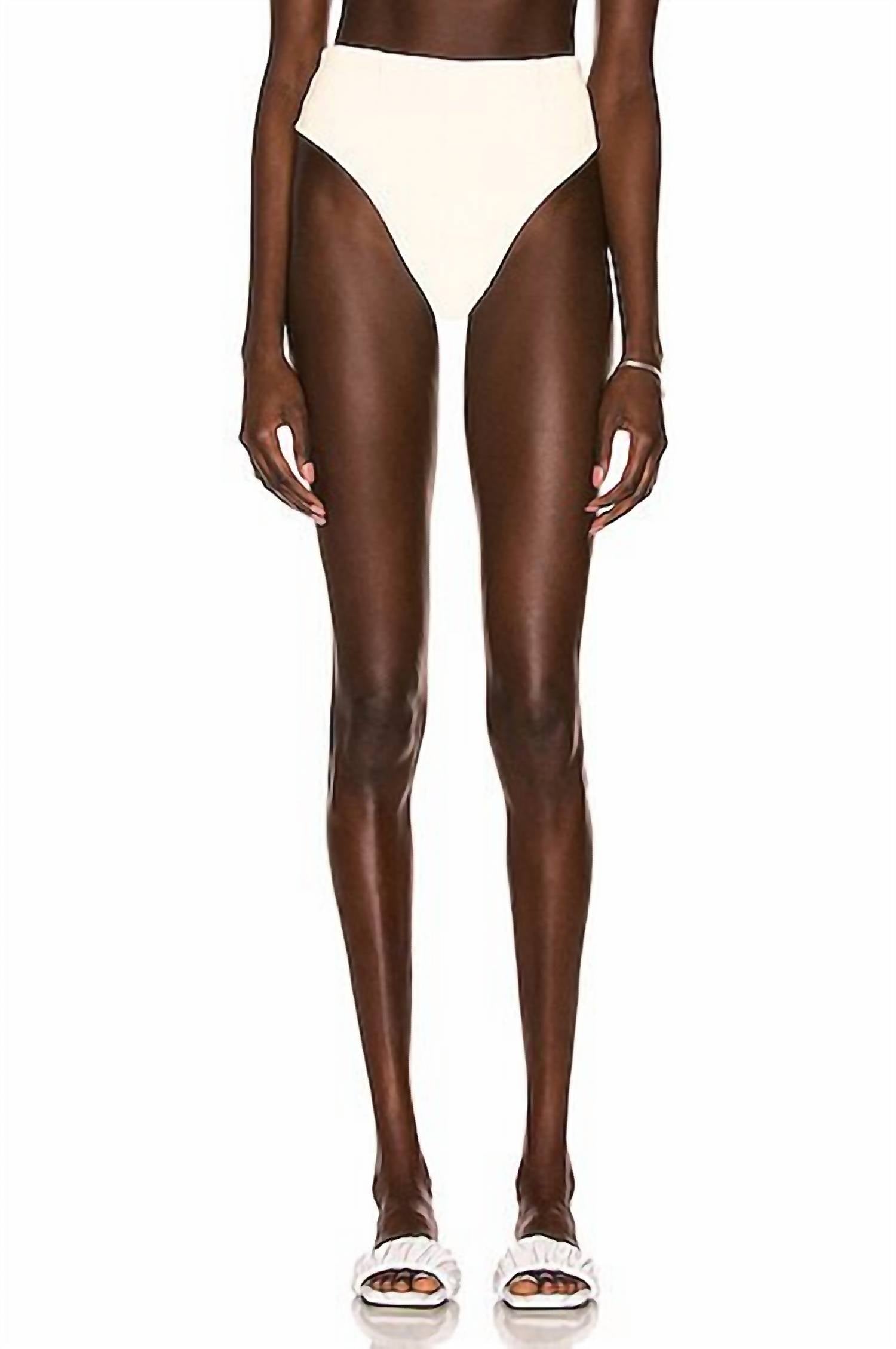 Haight Ribbed High Leg Hotpants Bikini Bottom in white clay - women's swimwear - view 4
