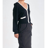 Elan - Contrast Accent Cardigan