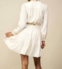 current air Ruffled Elastic Above Knee Dress in ivory - women's dress - detail view