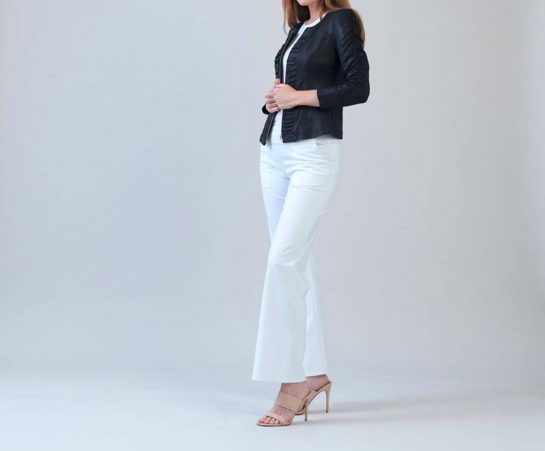Clara Sun Woo - Liquid Leather Ruched Detail Jacket