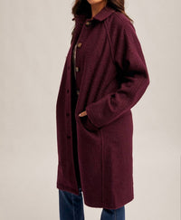 Hem & Thread - Teddy Textured Button Down Coat